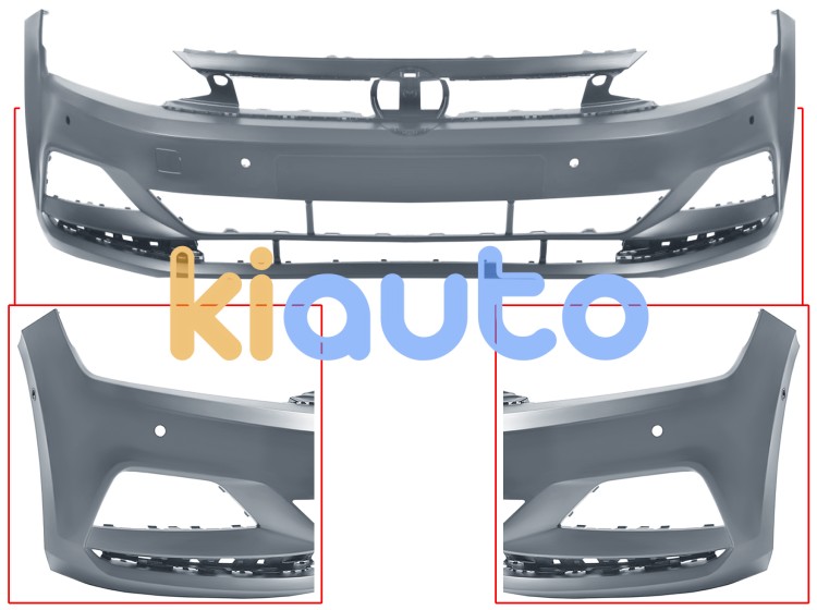 Parachoques volkswagen polo 2017-2021 delantero / con 6 sensor / con park assist / imprimado OE 2G0807217GRU
