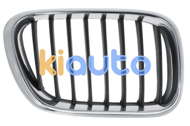 Rejilla bmw x5 (e53) 2000-2004 frente / marco cromado / lamas negras / derecha OE 51138402646