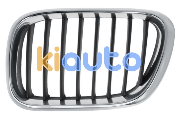 Rejilla bmw x5 (e53) 2000-2004 frente / marco cromado / lamas negras / izquierda OE 51138402645