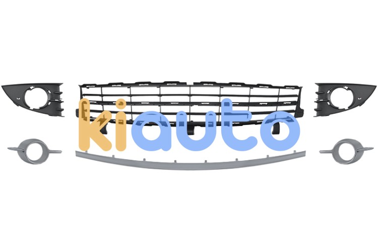 Rejillas renault scenic 2006-2009 parachoques delantero / kit / embellecedor gris plata OE 7701477302