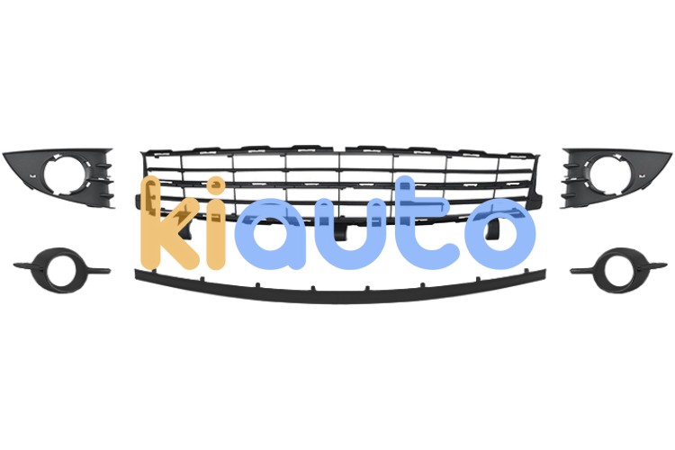 Rejillas renault scenic 2006-2009 parachoques delantero / kit / embellecedor negro OE 7701477302