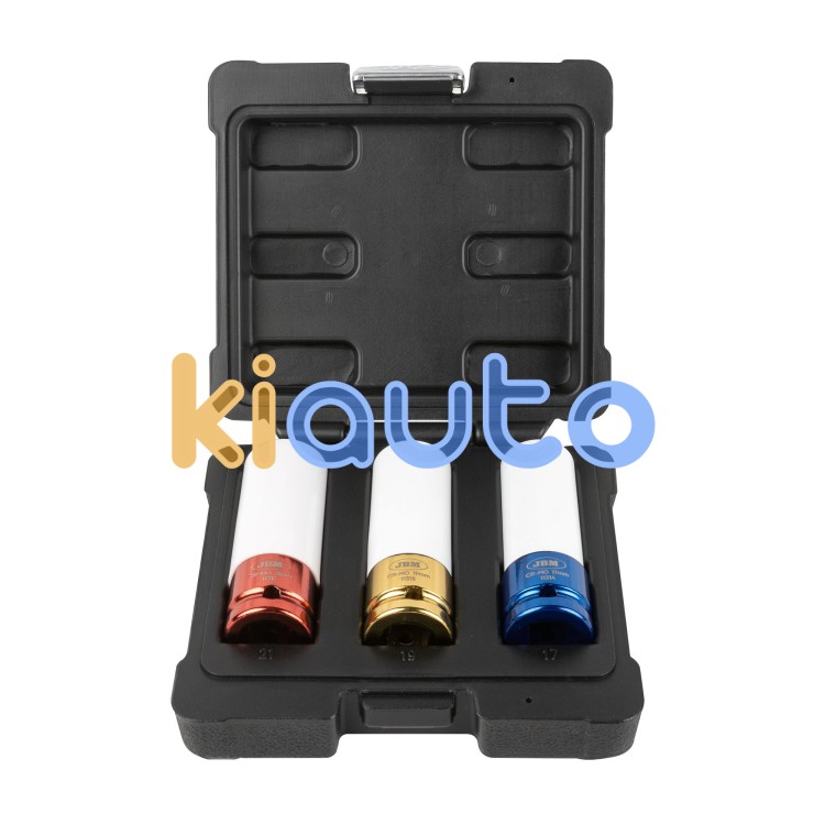 Set vasos impacto 1/2" especial extracción ruedas 3 piezas