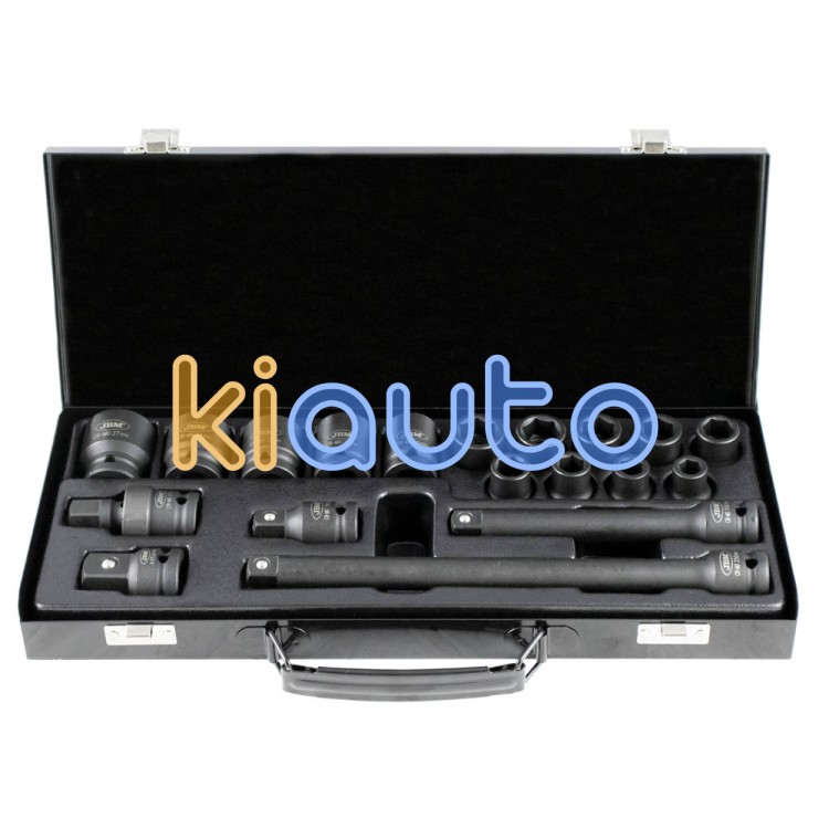 Set vasos impacto 1/2" hexagonales + adaptadores 19 piezas