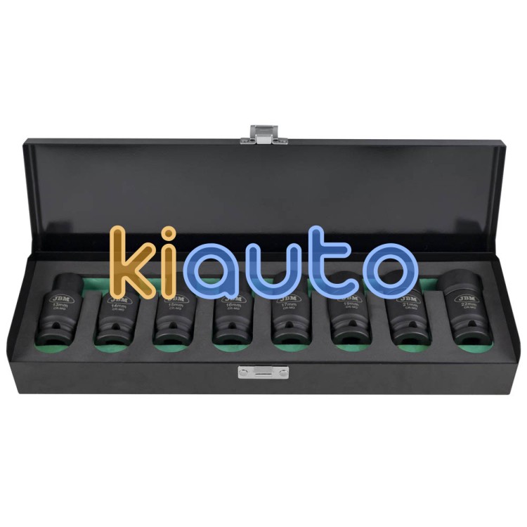 Set vasos impacto 1/2" hexagonales con doble posicion 8 piezas