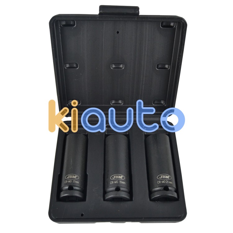 Set vasos impacto 1/2" hexagonales largo 3 piezas
