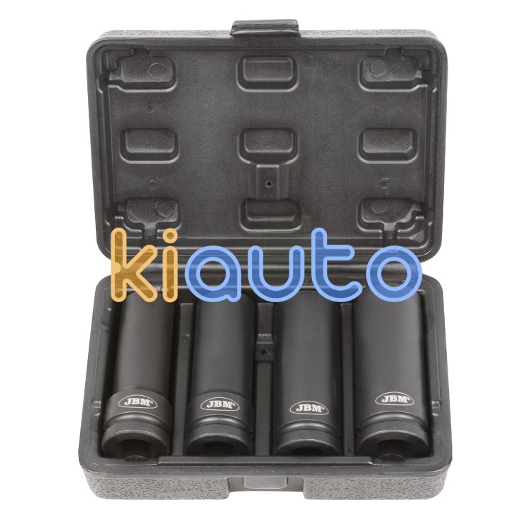 Set vasos impacto 1/2" hexagonales para tornillos de seguridad 4 piezas