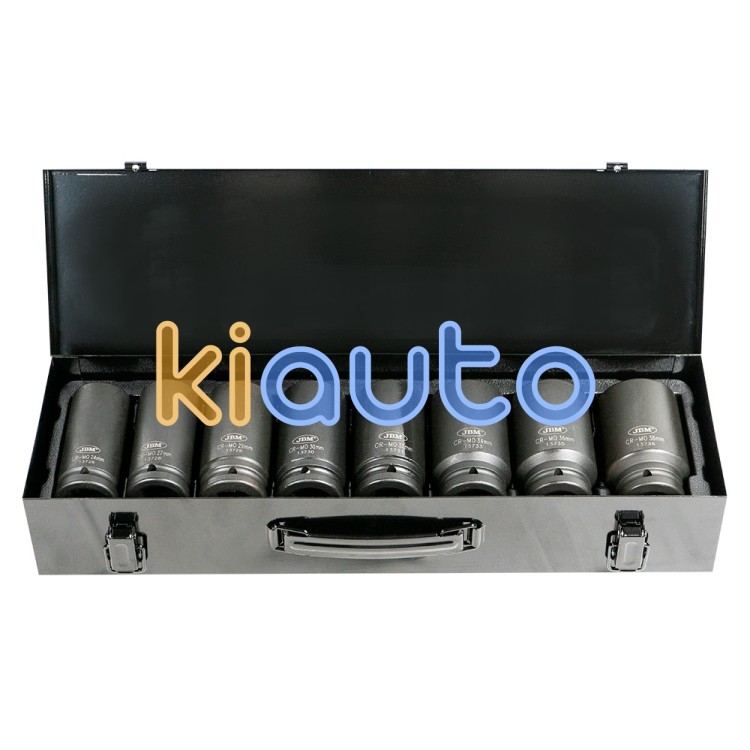 Set vasos impacto 3/4" hexagonales largos 8 piezas