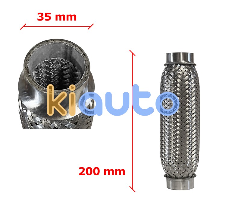 Tubo de escape flexible 35mm diametro x 200mm longitud