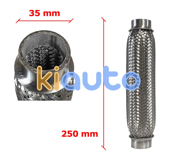 Tubo de escape flexible 35mm diametro x 250mm longitud