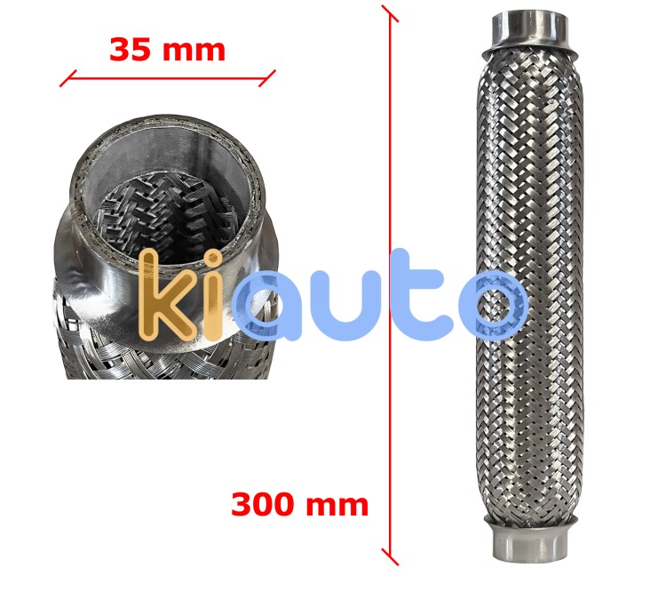 Tubo de escape flexible 35mm diametro x 300mm longitud