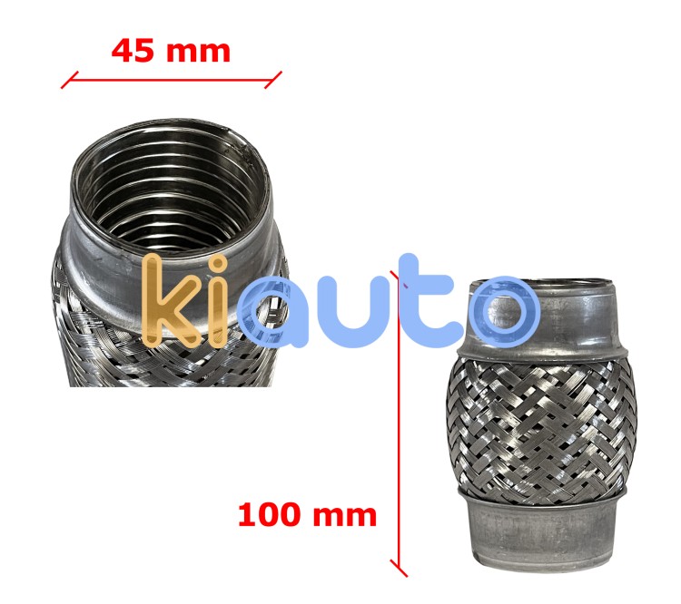 Tubo de escape flexible 45mm diametro x 100mm longitud