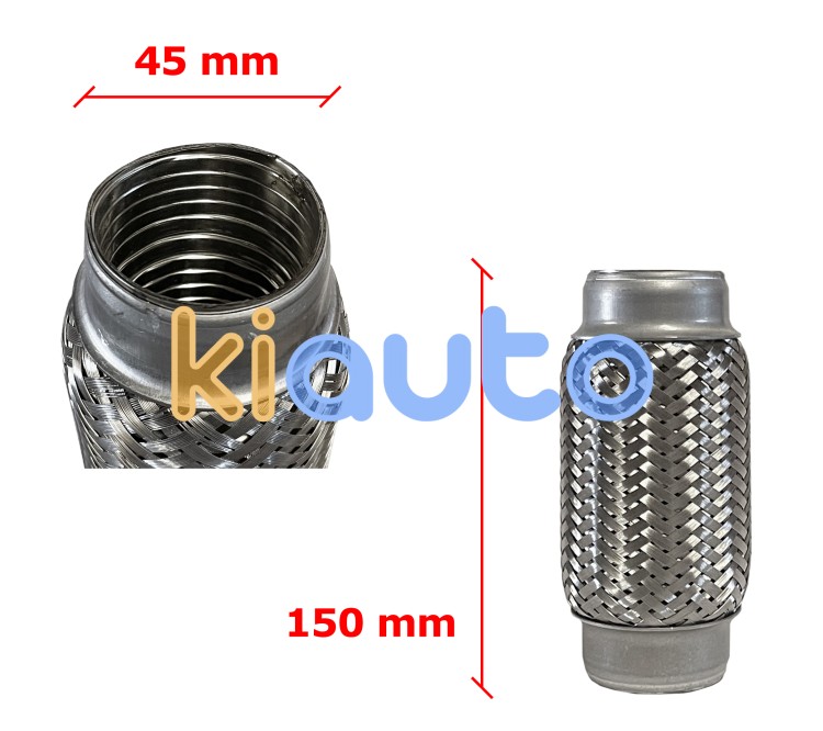 Tubo de escape flexible 45mm diametro x 150mm longitud