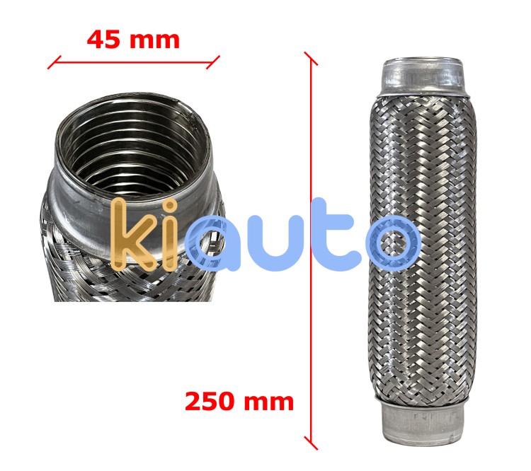 Tubo de escape flexible 45mm diametro x 250mm longitud