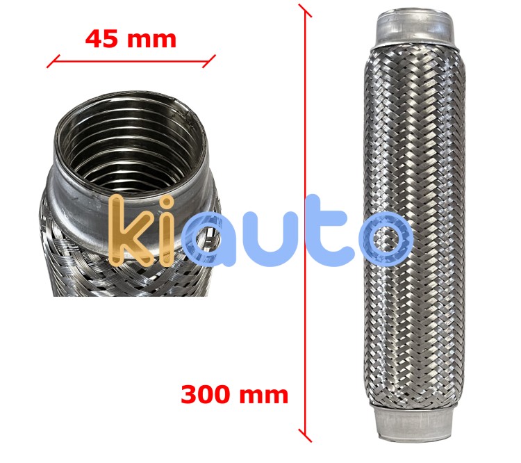 Tubo de escape flexible 45mm diametro x 300mm longitud