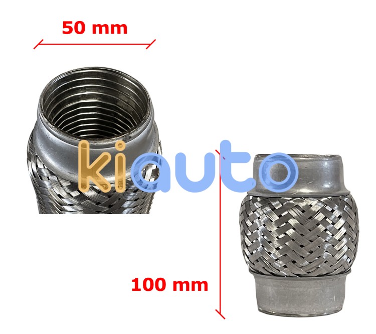 Tubo de escape flexible 50mm diametro x 100mm longitud