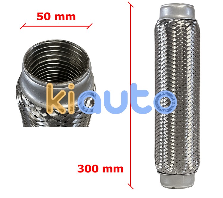 Tubo de escape flexible 50mm diametro x 300mm longitud
