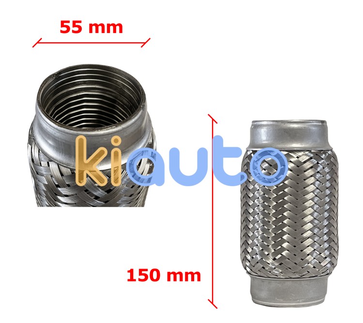 Tubo de escape flexible 55mm diametro x 150mm longitud