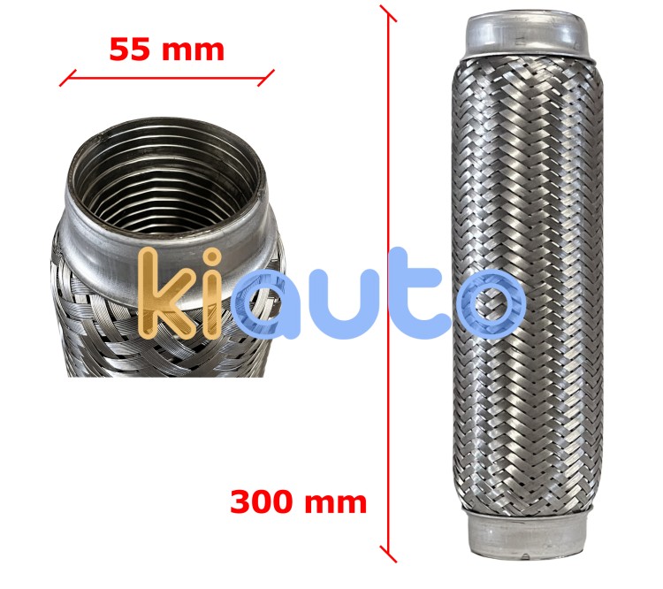 Tubo de escape flexible 55mm diametro x 300mm longitud