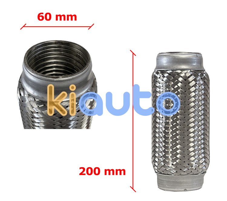 Tubo de escape flexible 60mm diametro x 200mm longitud