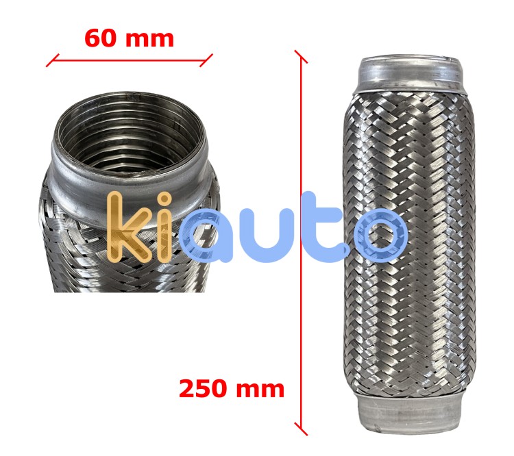 Tubo de escape flexible 60mm diametro x 250mm longitud