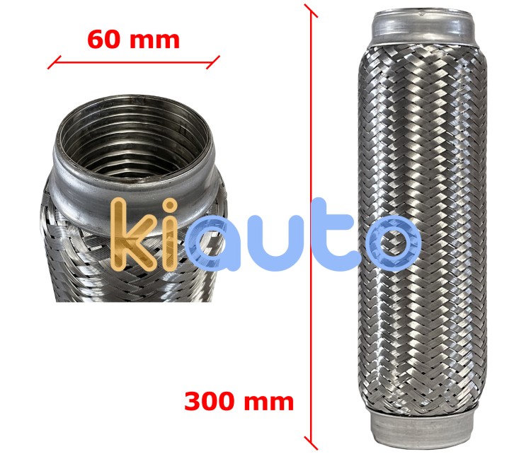 Tubo de escape flexible 60mm diametro x 300mm longitud